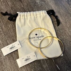 Set of 2 Kate Spade Gold Plated Heart of Gold Idiom Bracelets